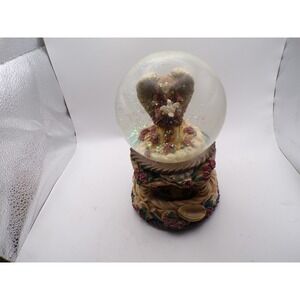 Musical Angel Wings Heart Love‎ Couple Snow Globe Glitter Water Ball Works Fine